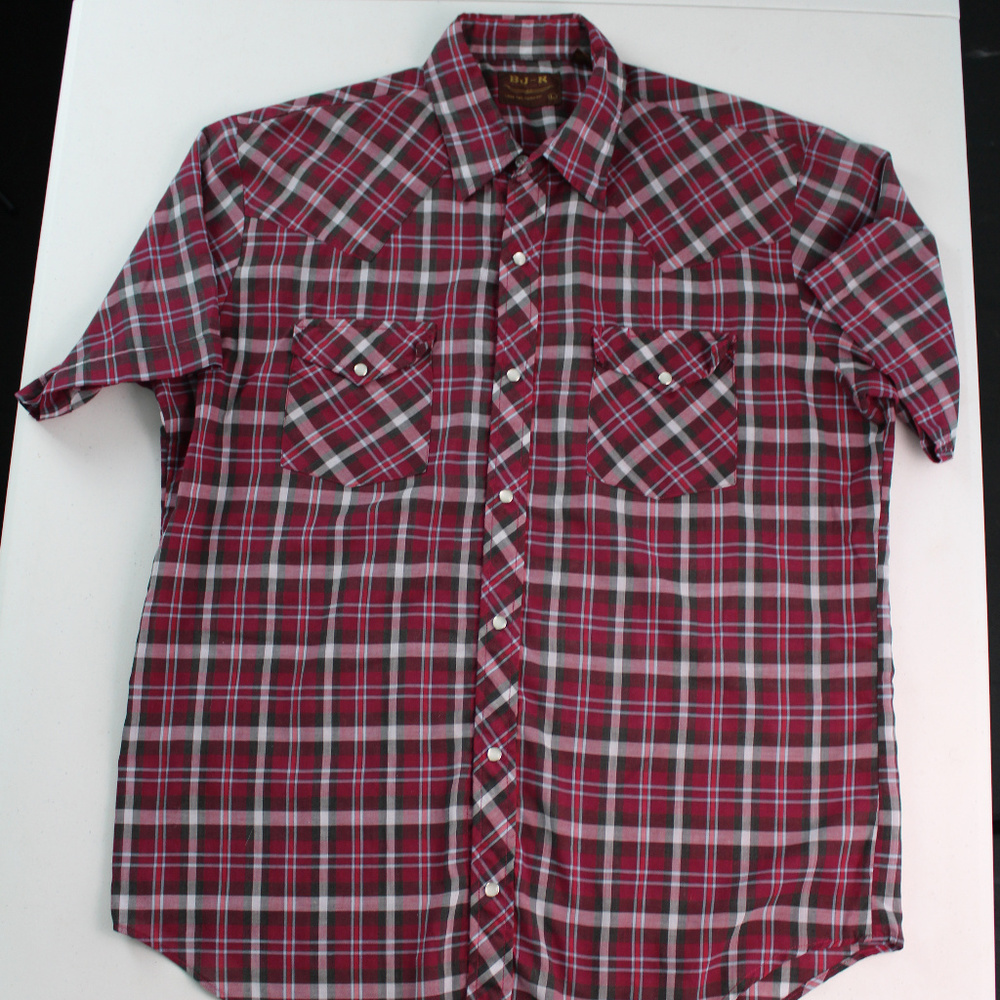 Men's Western Style Pearl Snap Short Sleeve